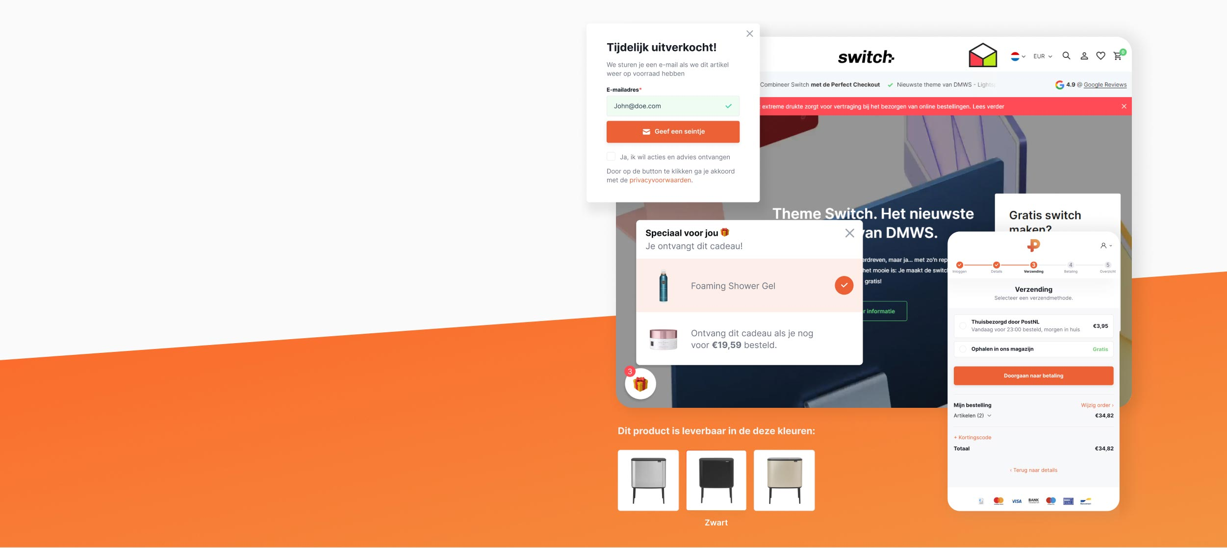 Combineer Theme Switch met het Plus+ dashboard