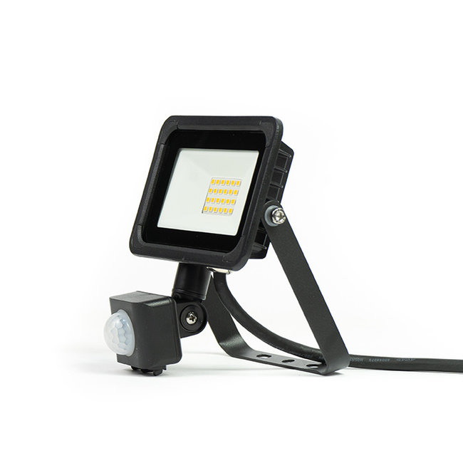 PURPL Foco Proyector LED con sensor movimiento 10W IP44, 3000k, Negro