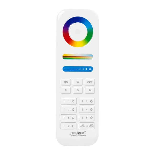 MiBoxer/Mi-Light Zigbee 3.0  Mando a distancia | RGB+CCT | 7-Zonas | Blanco | Batería | FUT089