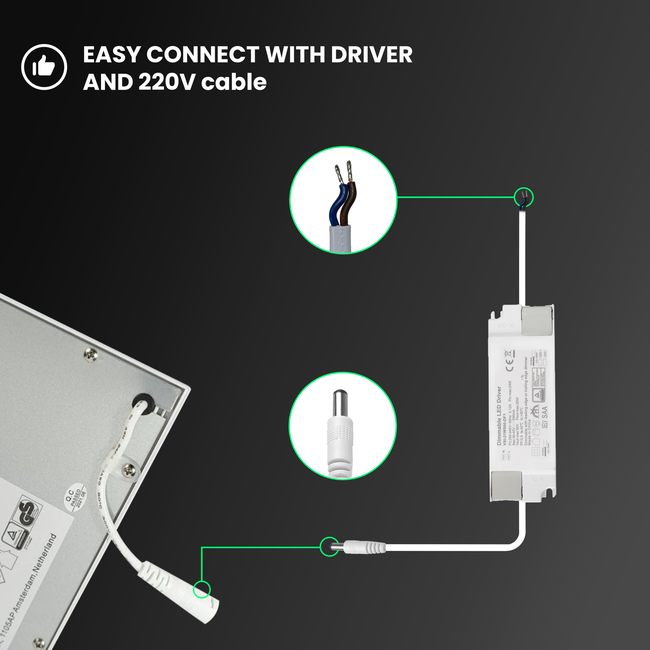 PURPL Pannello LED - 60x30 - 6000K Bianco Freddo - 20W - 2000 lm - 100 lm/W - UGR<22 - Senza sfarfallio - Edge-lit