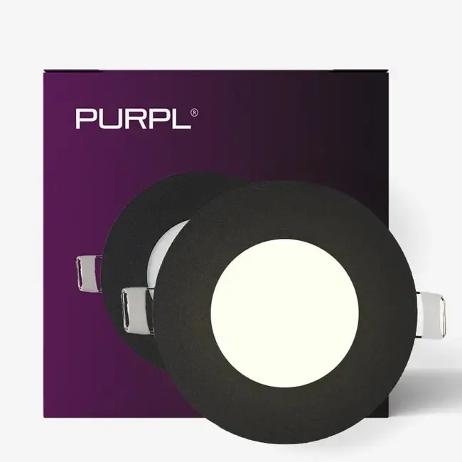 PURPL Foco Downlight LED Empotrable Redondo - Negro - ø85mm - 4000K Blanco Neutro - 3W