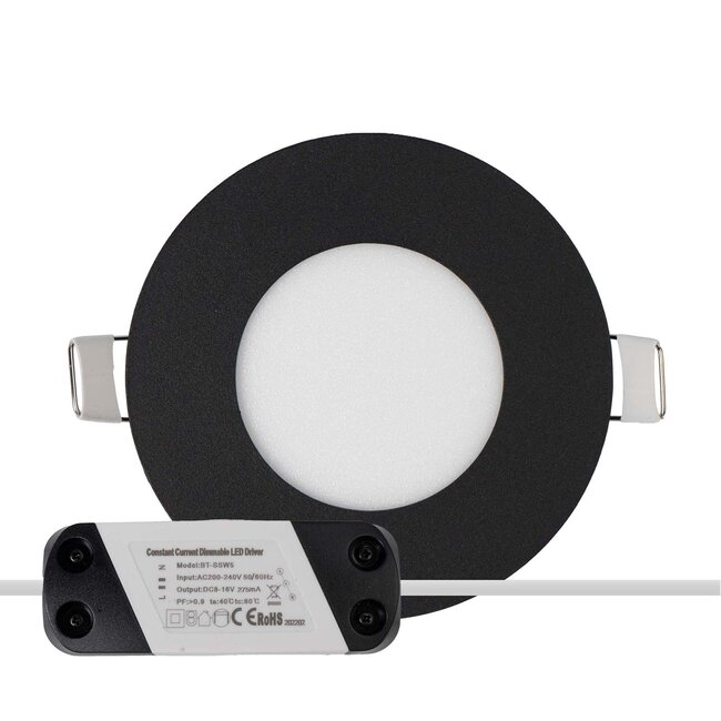 PURPL Foco Downlight LED Empotrable Redondo - Negro - ø85mm - 4000K Blanco Neutro - 3W