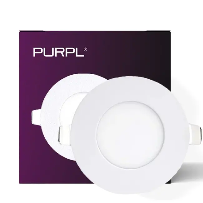 PURPL Downlight LED Empotrable Circular - Blanco - ø85mm - 3000K Blanco Cálido - 3W