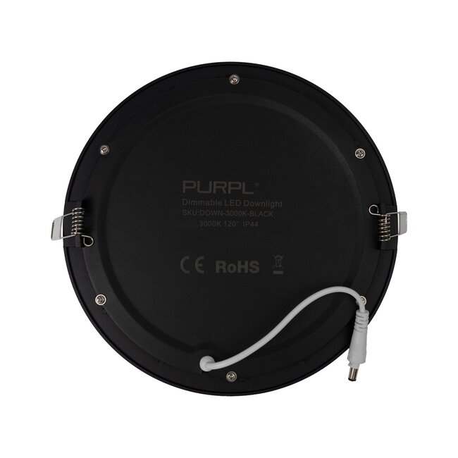 PURPL Foco Downlight LED Empotrable Redondo Negro - 12W - ø170mm - 4000K Blanco Neutro