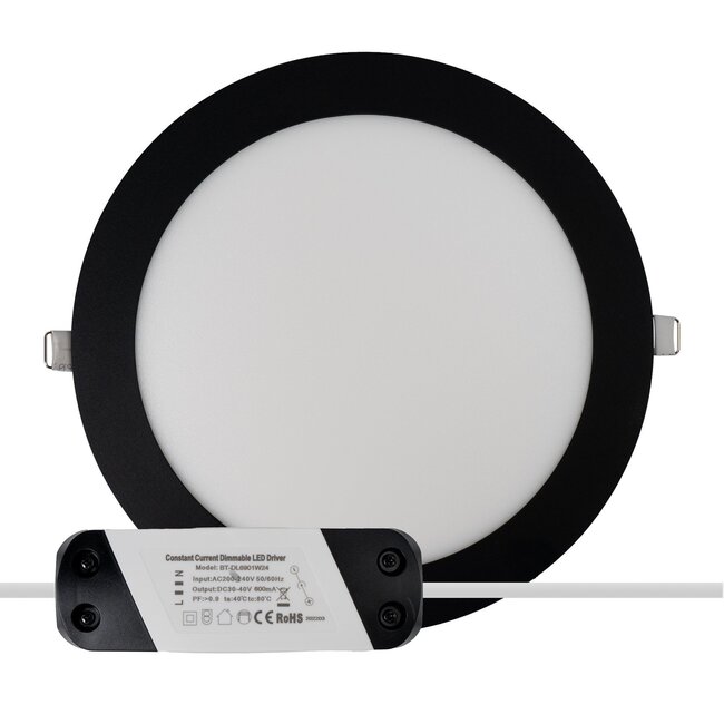 PURPL Foco Downlight LED Redondo Empotrable Negro - ø240mm - 4000K Blanco Neutro - 24W