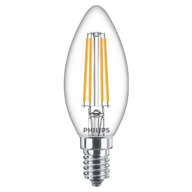 Philips Bombilla LED de Filamento E14 | Blanco Extra Cálido 2700K | 6.5W | B35 | Philips