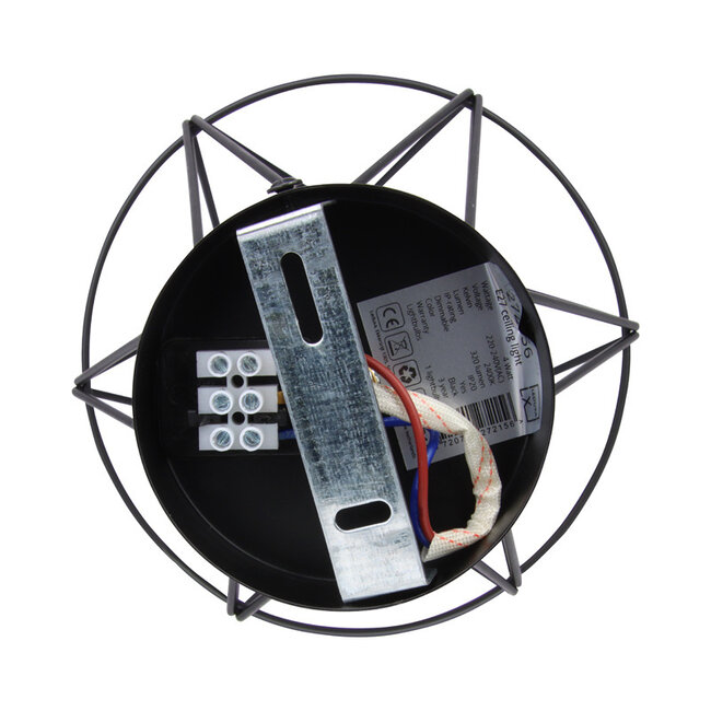 PURPL Lámpara de techo Negro | Ø18cm | incluido Fuente de luz E27 - 4W - 2400K - Regulable | Vendimia | Metal