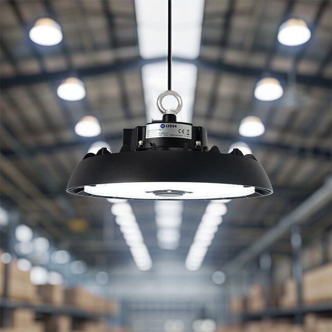 LED24 Campana LED High Bay - 4300K/6000K - Regulable - 100W/150W/200W - 30 000 lm - 150 lm/W - IP65 - IK10 - Sin parpadeo
