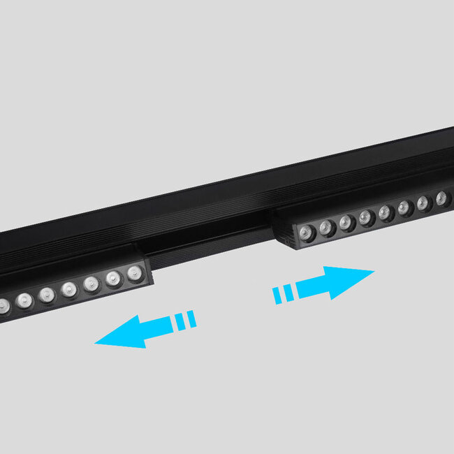 MiBoxer/Mi-Light Barra LED inclinable de 24 puntos | Carril magnético 48V | RGB+CCT | 12W | 900 lm | Zigbee 3.0 | regulable | negro