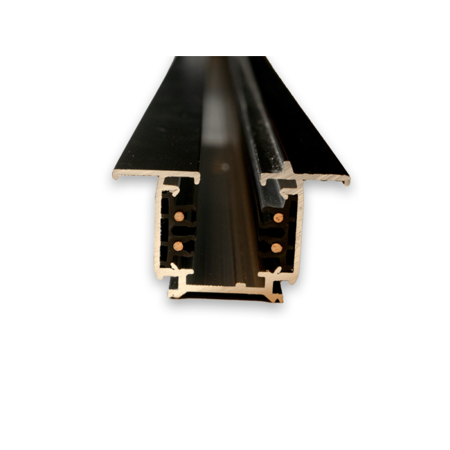 Powergear Carril 1,5m - 4 hilos - Empotrable - Negro