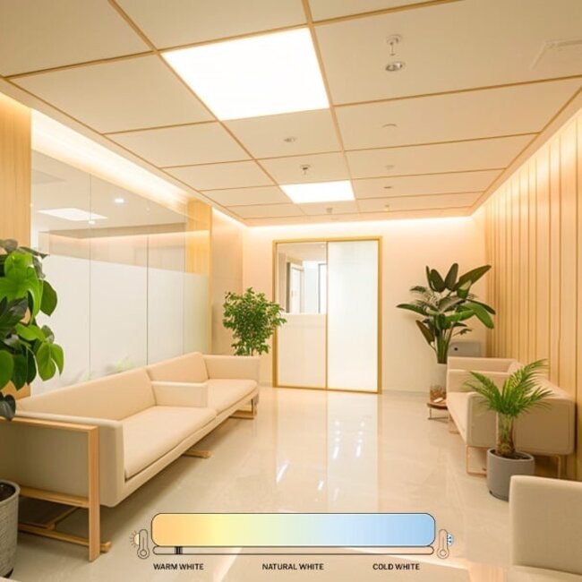 PURPL Panel LED - 60x60 - CCT (2800K-6500K) - 36W - UGR19 - Controlador incluido - Sin parpadeo - Edgelit