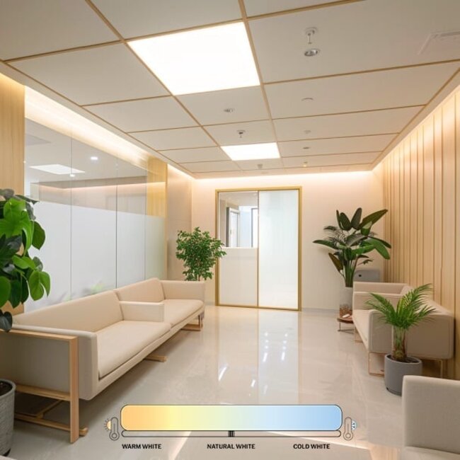 PURPL Panel LED - 60x60 - CCT (2800K-6500K) - 36W - UGR19 - Controlador incluido - Sin parpadeo - Edgelit