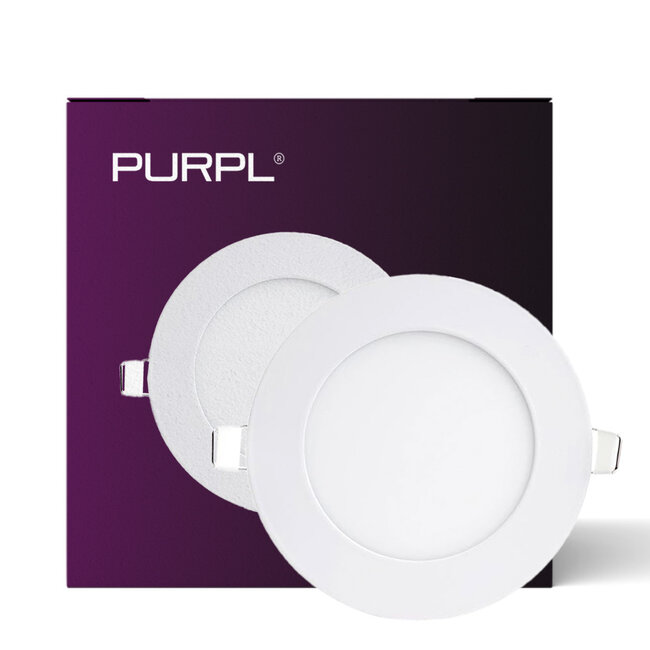 PURPL Foco Downlight LED Blaco Empotrable Redondo - 6W - ø120mm - 4000K Blanco Neutro - IP44
