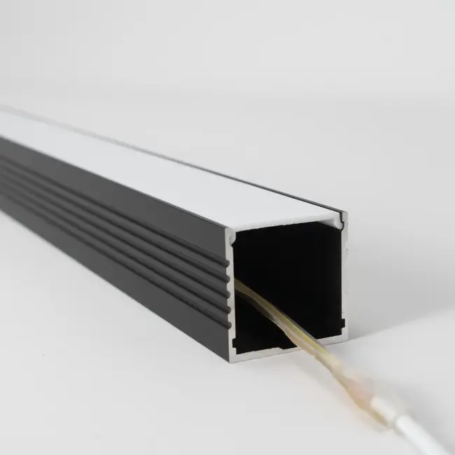 PURPL Perfil LED XL | 1,5 m x 35x35 mm | Montaje en superficie | Negro