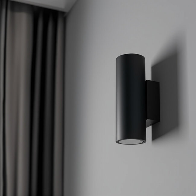 PURPL Aplique Doble LED GU10 'Houston' Arriba y Abajo Negro IP20