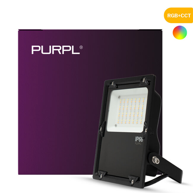 PURPL Proyector LED | 30W | 3360 lm | RGB+CCT | 2.4 GHz | IP66 | IK08 | Regulable | FUTT03