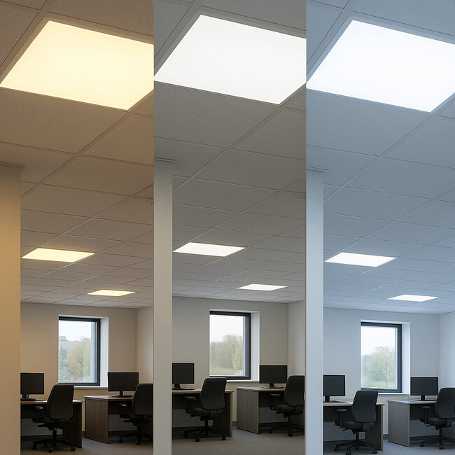 PURPL Panel LED Retroiluminado | 60x60 | CCT (2700K-6500K) | Regulable | 36W | 100 lm/W | UGR<22 | IP40 | Sin parpadeo