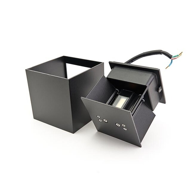 PURPL Luz de pared cuadrada LED COB Negro