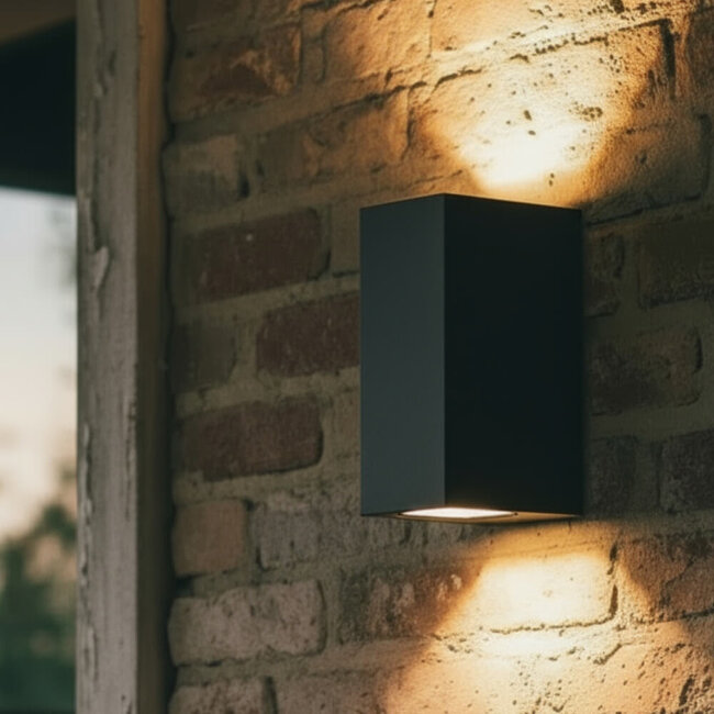PURPL Luz LED GU10 de doble pared cuadrada negra/blanca