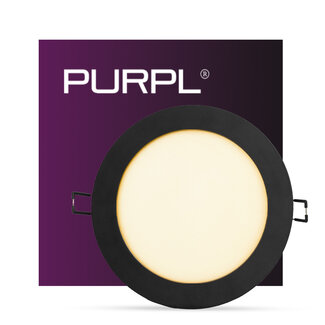 PURPL Downlight LED Empotrable Negro - ø170mm - 3000K Blanco Cálido - 12W - Circular