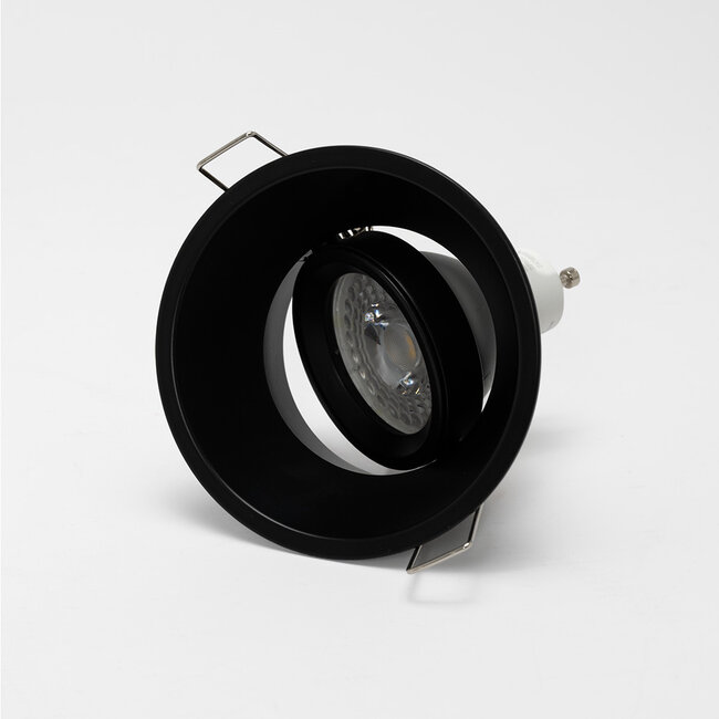 PURPL LED GU10 Foco Empotrable Inclinable 'Charlotte' Redondo Negro Ø93mm