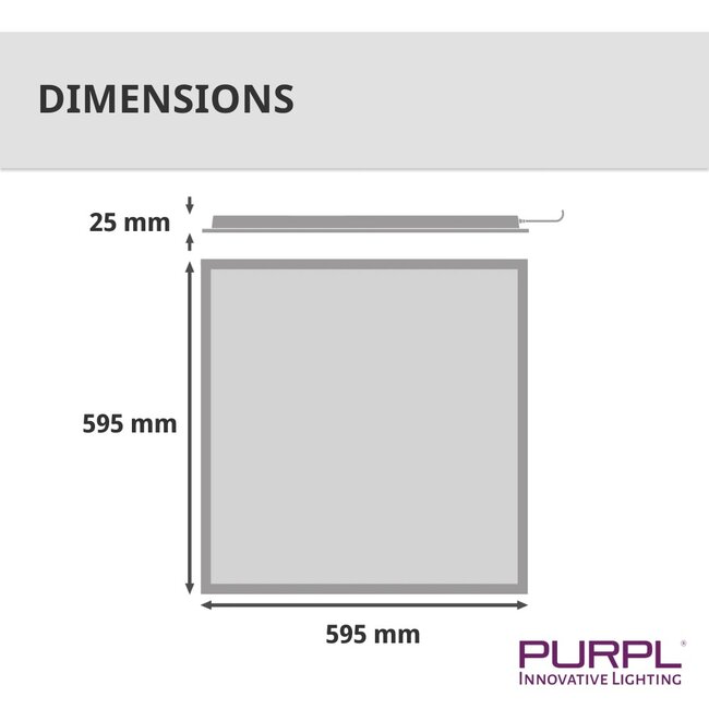 PURPL Panel LED - 60x60 - 4000K Blanco Neutro - 30W - 3900 LM - UGR<19 - Retroiluminado