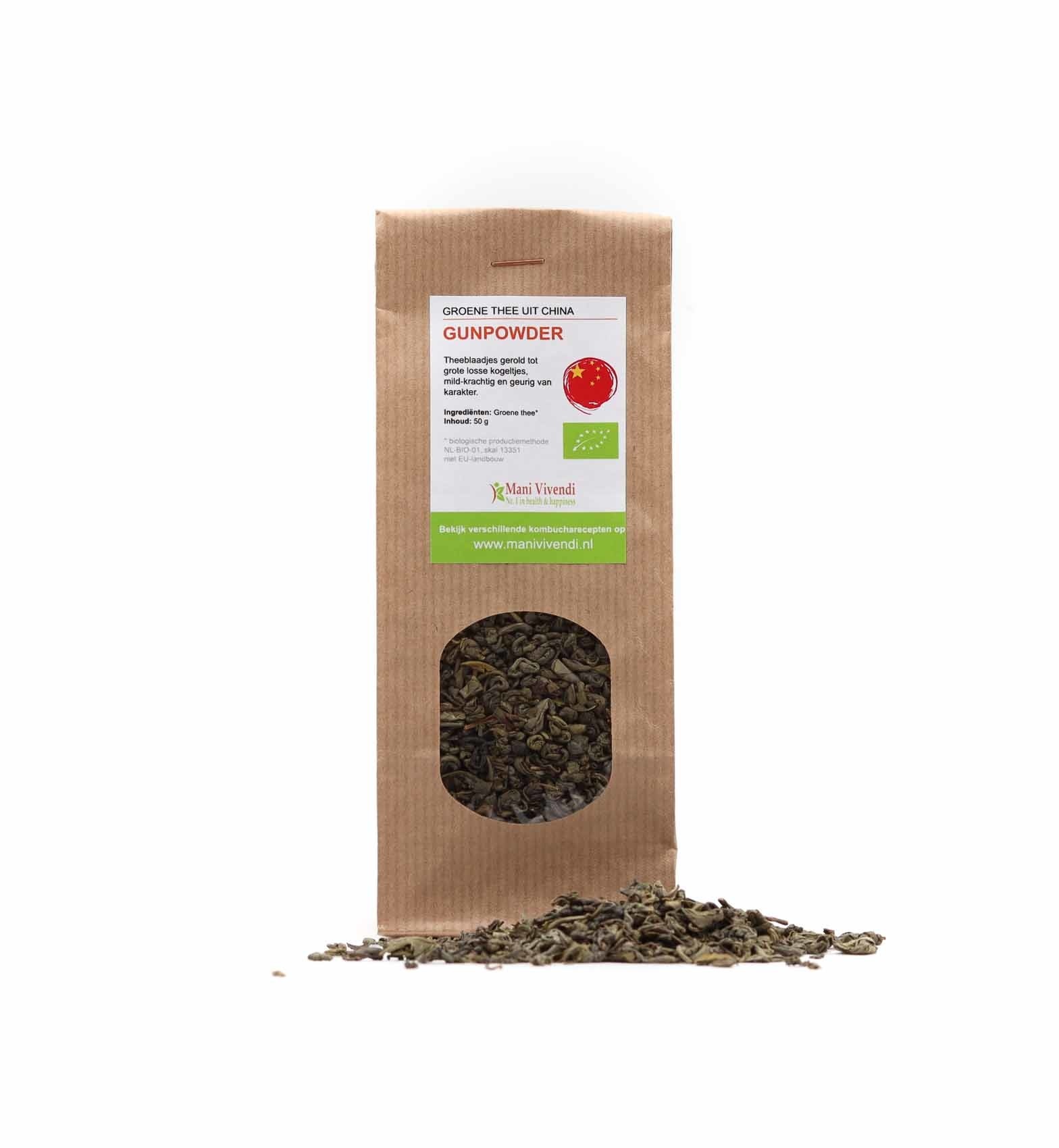 Biologische groene Gunpowder thee voor kombucha