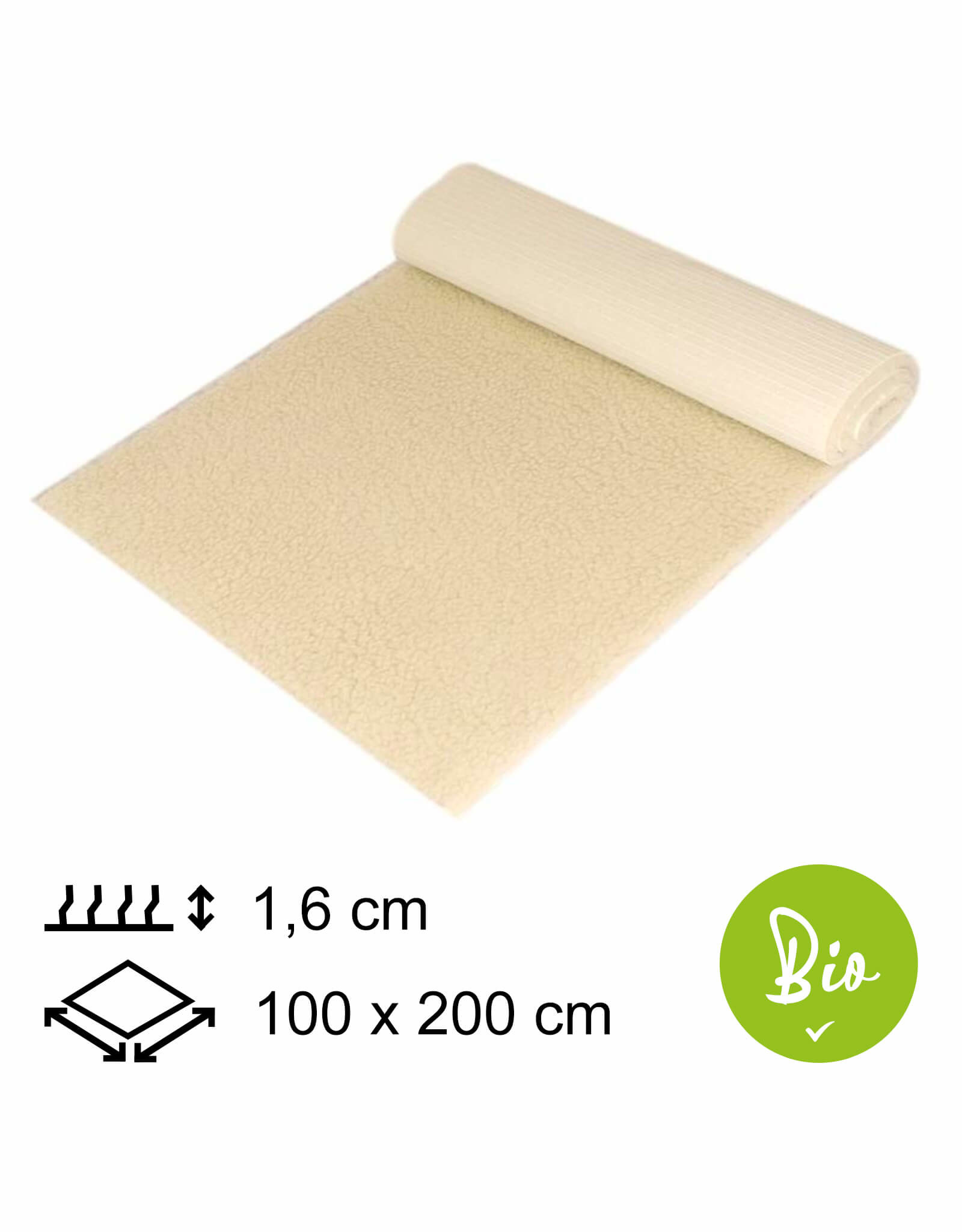 Yogamat Schapenwol BIO 100x200x1,6cm