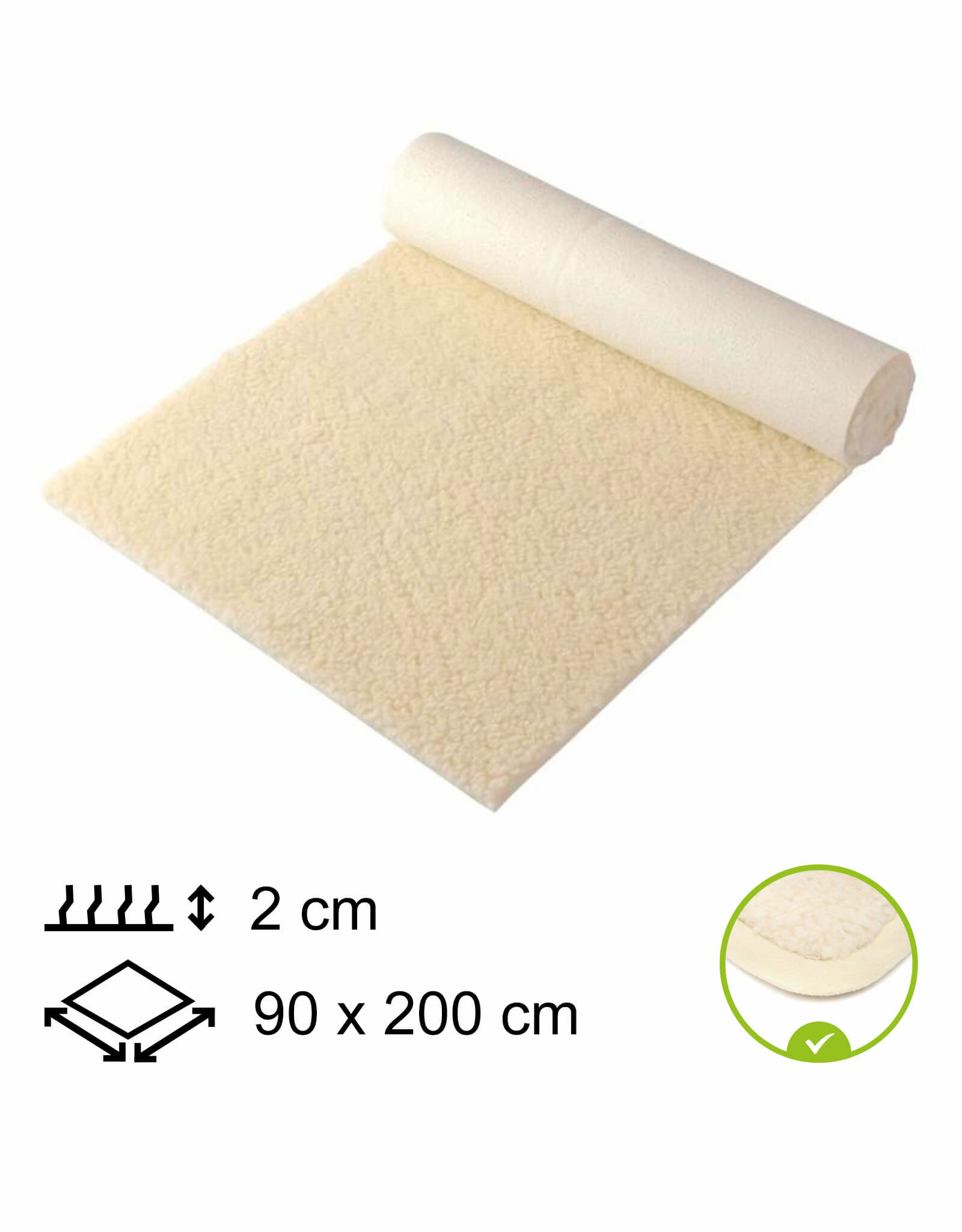 Yogamat Premium 90x200x2cm - met bies