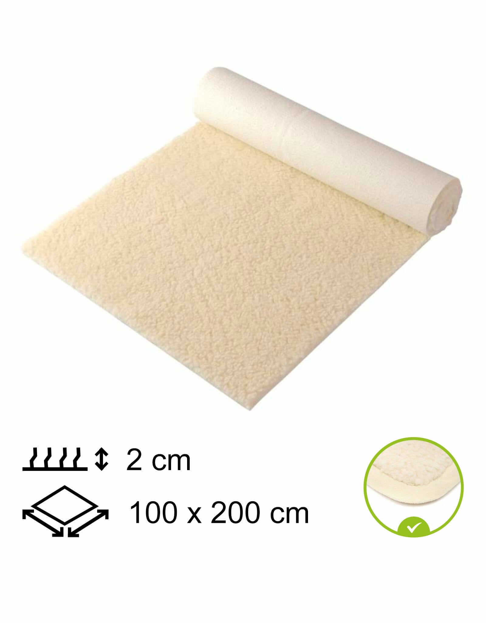 Yogamat Premium 100x200x2cm - met bies