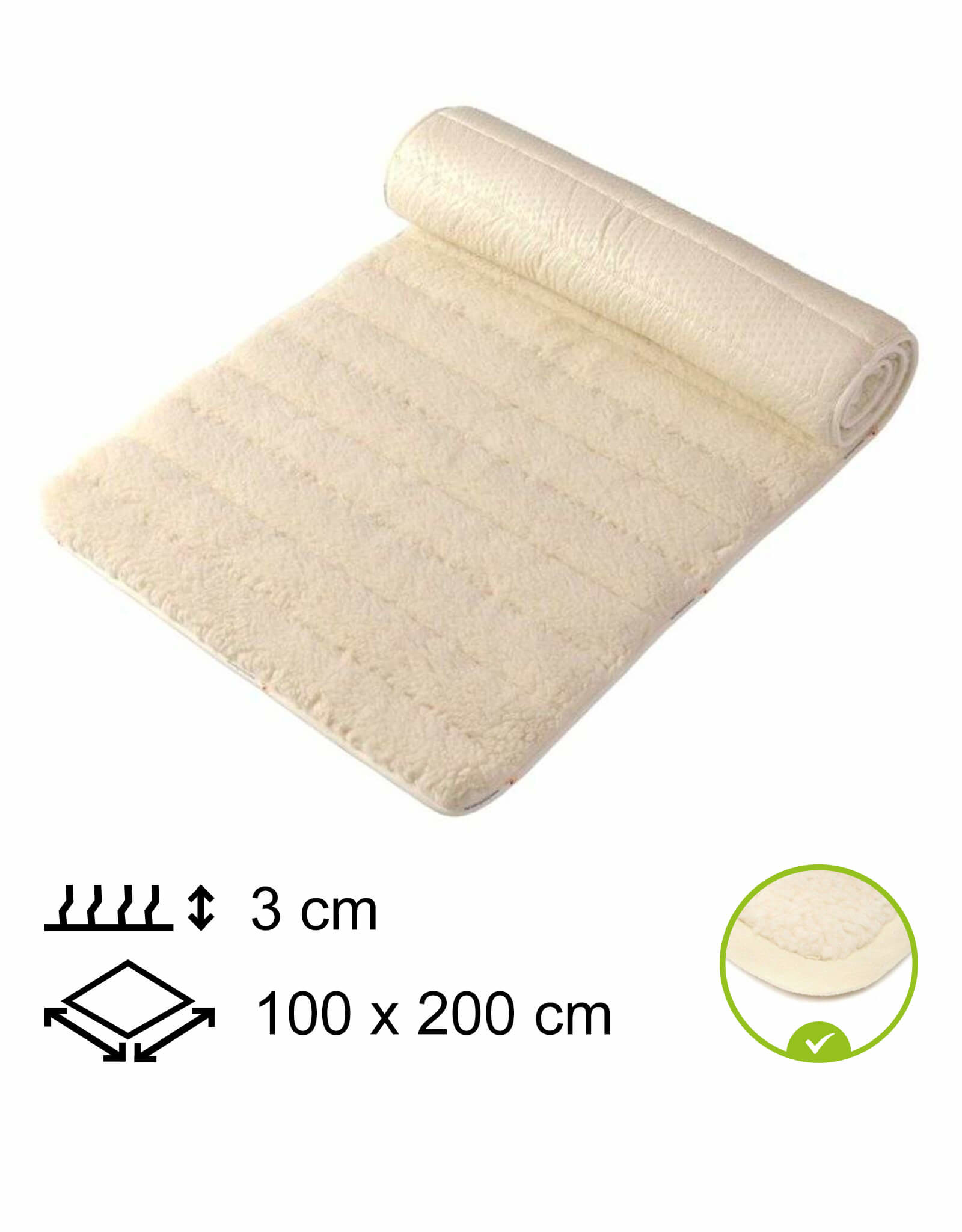 Yogamat Lichtgewicht 100x200x3cm - met bies