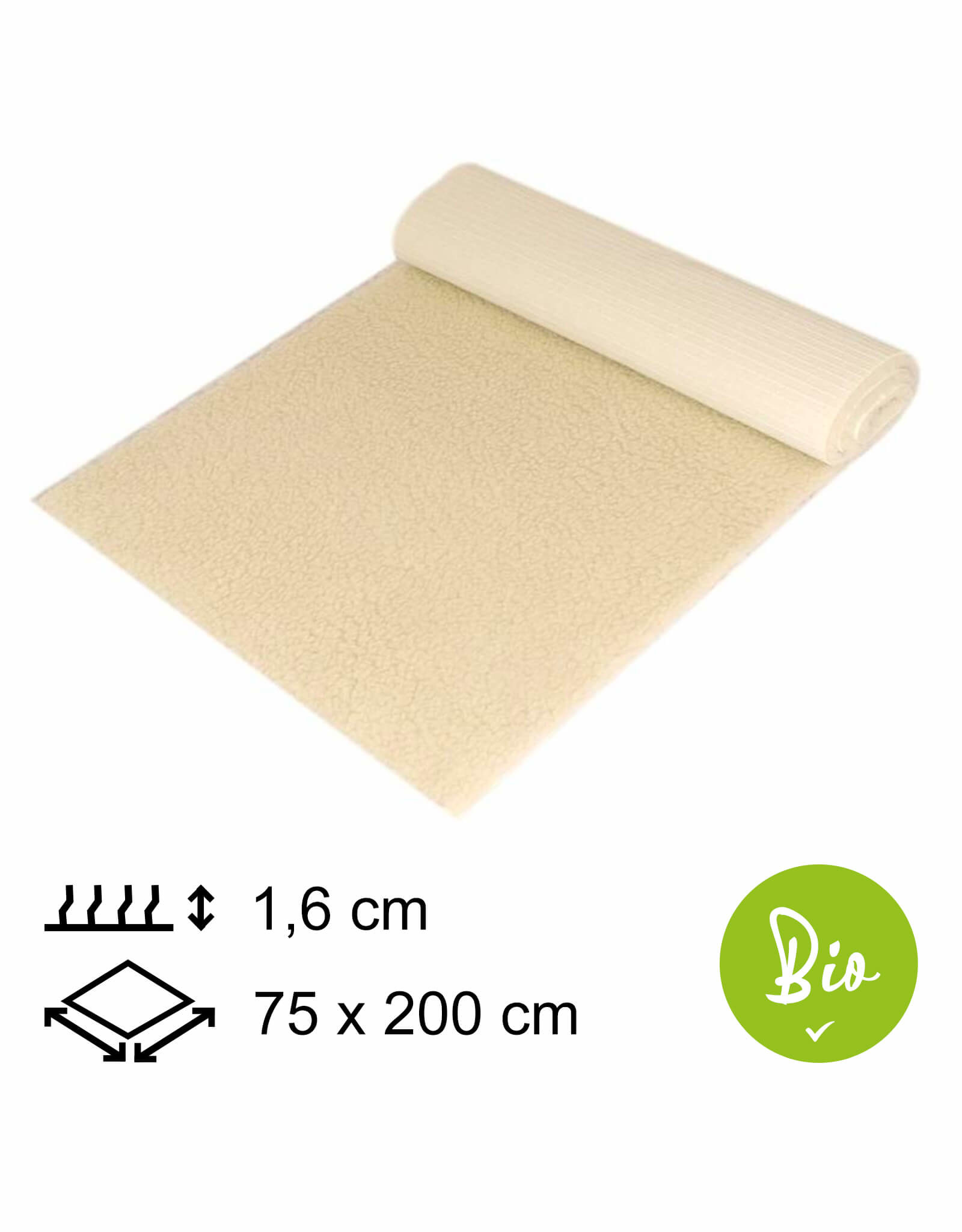 Yogamat Schapenwol BIO 75x200x1,6cm