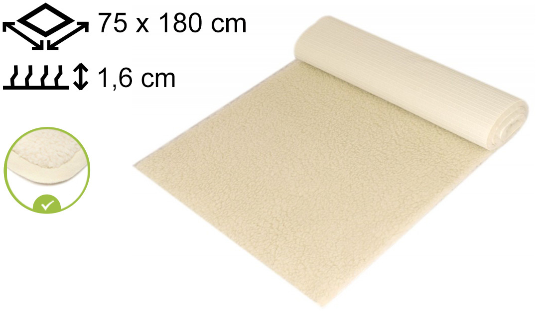 Yogamat Schapenwol 75x180x1,6cm - met bies