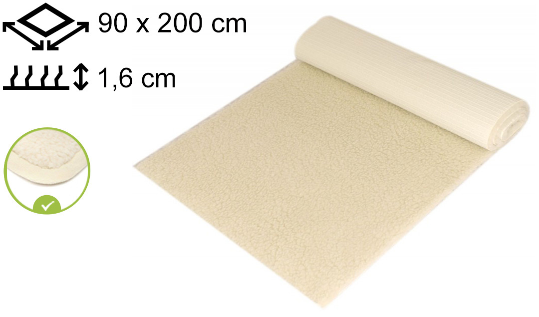 Yogamat Schapenwol 90x200x1,6cm - met bies