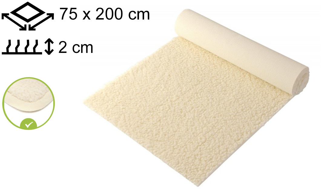Yogamat Schapenwol 75x200x2cm - met bies