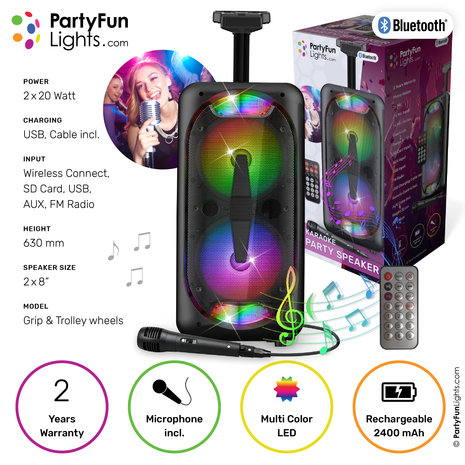 ENCEINTE USB BLUETOOTH PORTABLE KARAOKE PARTY TUBELED