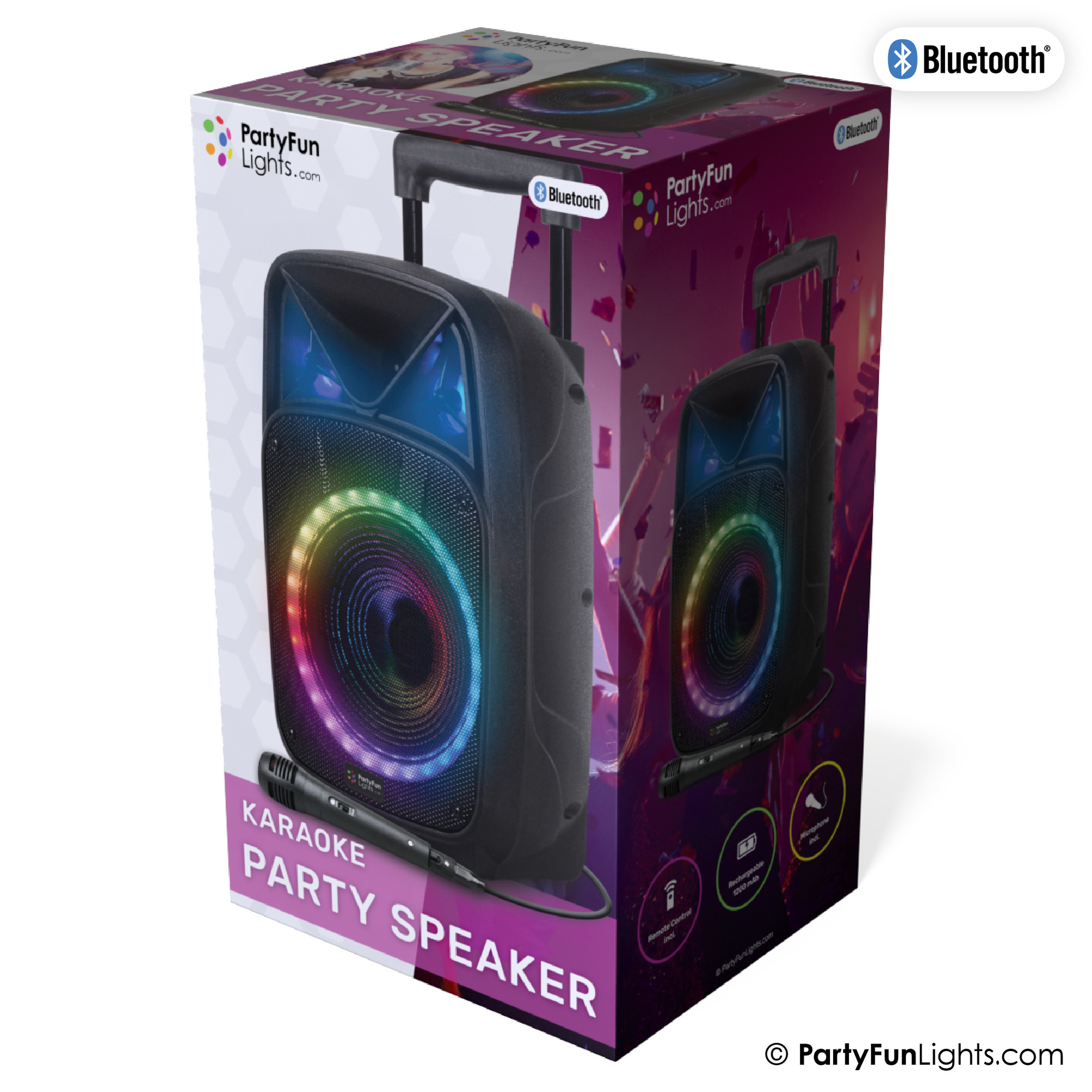 Bluetooth Karaoke Party Speaker with Microphone and Remote Control