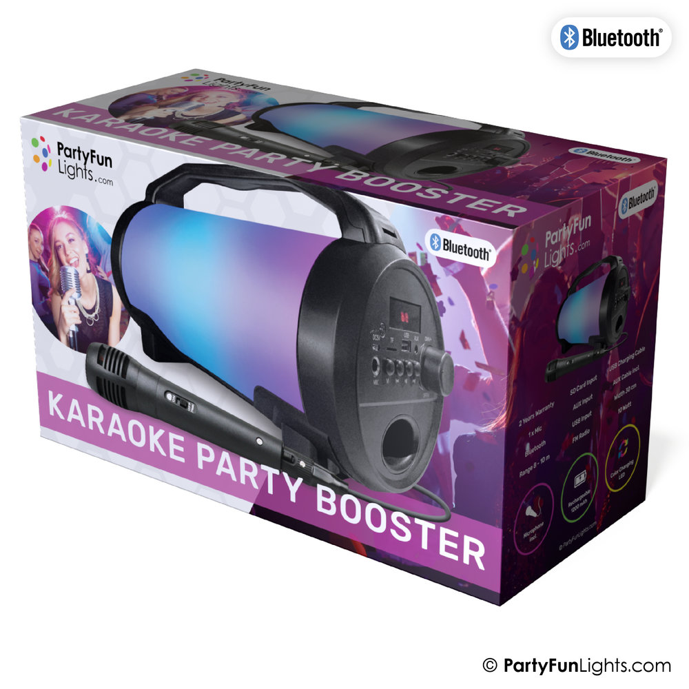 Enceinte Bluetooth Effet lumineux Disco Karaoké avec Micro – Rose – Virgin  Megastore