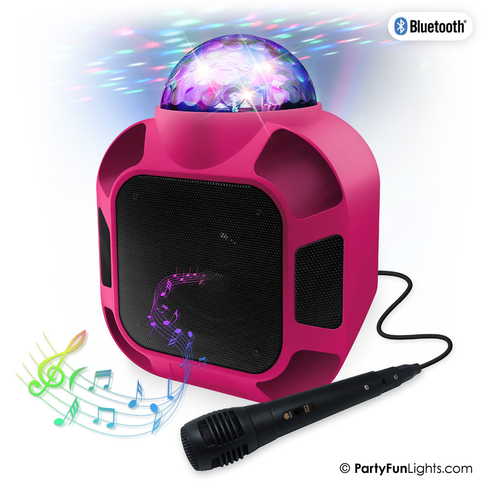 Hautparleur karaoké Bluetooth avec microphone et effets lumineux -  PartyFunLights