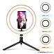 PartyFunLights Selfie Ringlamp LED - met statief en telefoonhouder - USB - diameter 26 cm PartyFunLights Selfie Ringlamp LED - met statief en telefoonhouder - USB - diameter 26 cm