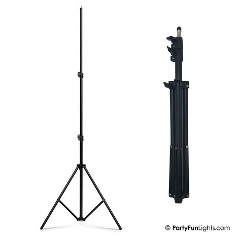 PartyFunLights Selfie Statief - voor selfie ring lampen, smartphones en fotocamera's - maximale hoogte 210cm - zwart