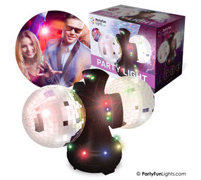 PartyFunLights Disco-Lampe mit zwei Spiegelkugeln
