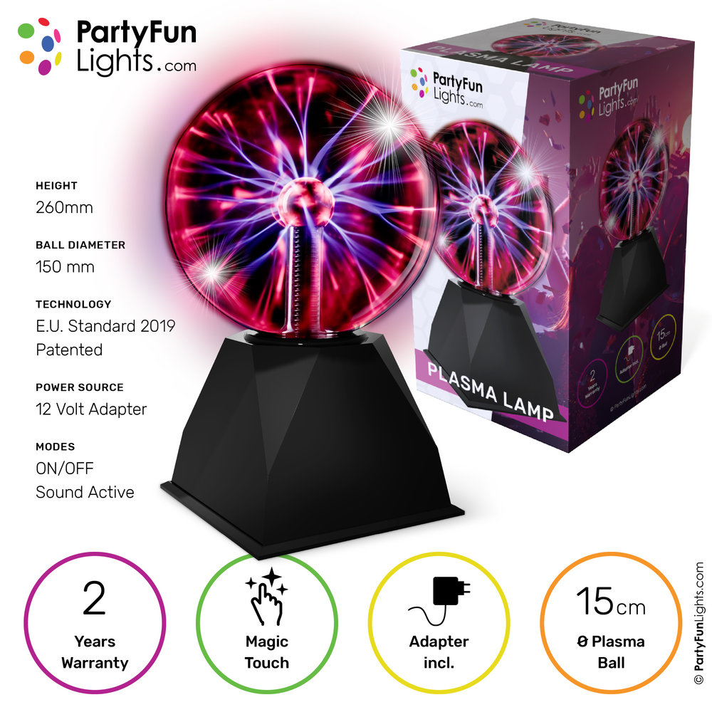 Boule plasma - Lampe disco - Lampe plasma - Sensible au toucher