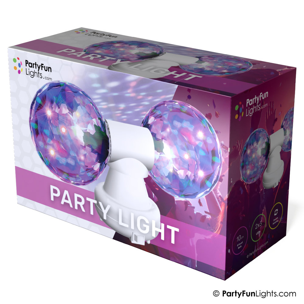 PartyFunLights Double Rotating Multi Color Party Light Adapter incl.