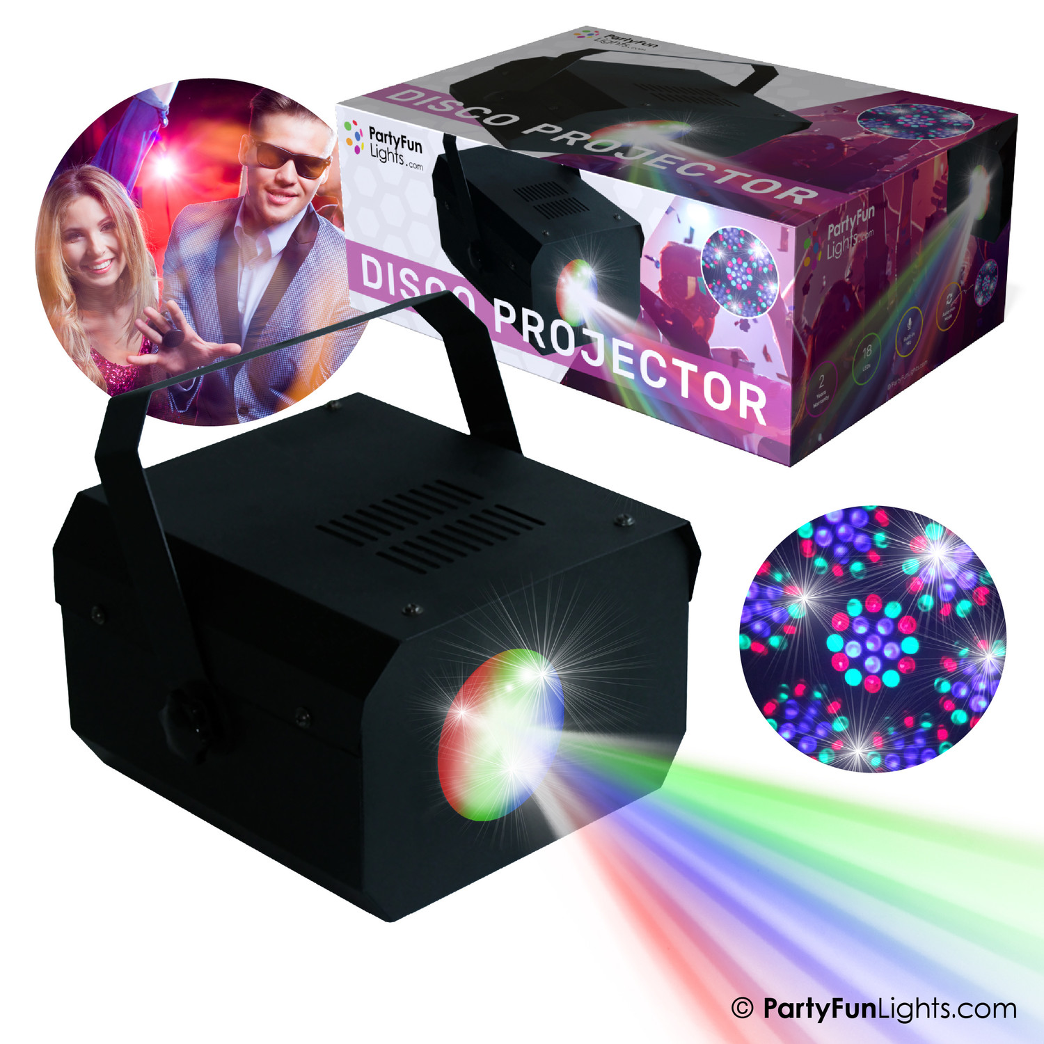 Sound-aktive und geschwindigkeitsgesteuerte Moonflower Disco Lampe -  PartyFunLights