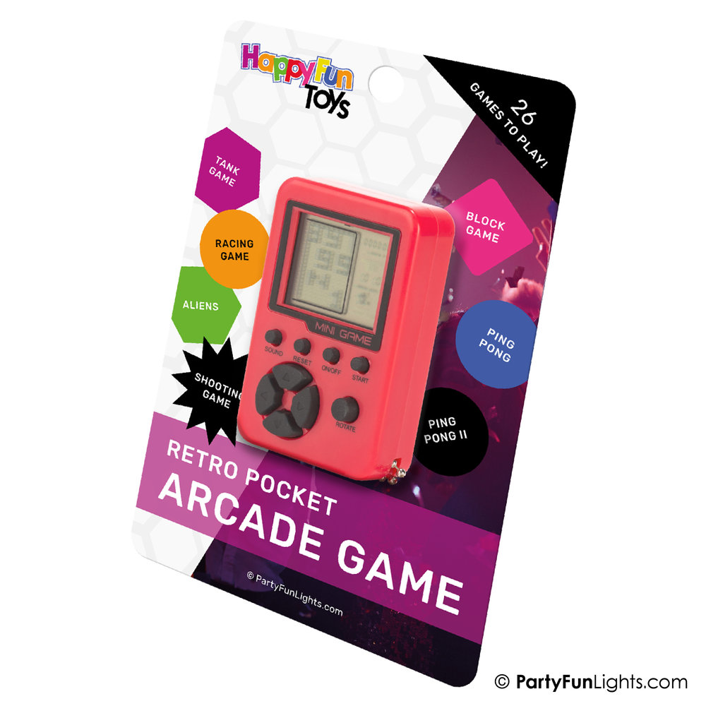 Retro Pocket Arcade Game with 26 Games PartyFunLights