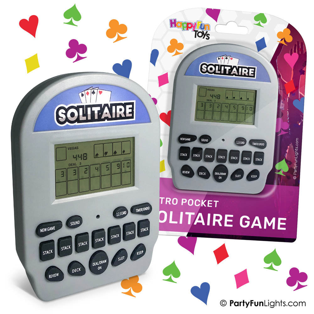 HappyFunToys Solitaire Retro Jeux de poche électroniques 2-en-1