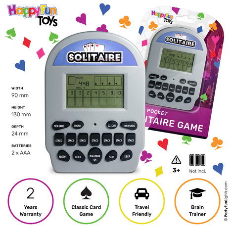 HappyFunToys Solitaire Retro Elektronische Taschenspiele 2-in-1