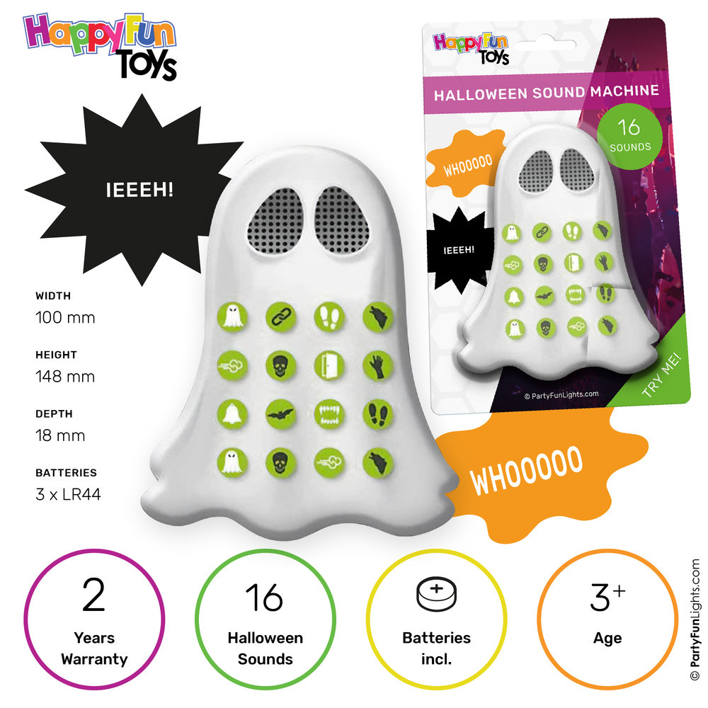 HappyFunToys Halloween Sound Machine mit 16 Sounds HappyFunToys Halloween Sound Machine mit 16 Sounds