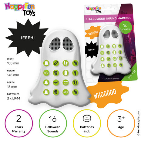 HappyFunToys Halloween Sound Machine mit 16 Sounds HappyFunToys Halloween Sound Machine mit 16 Sounds